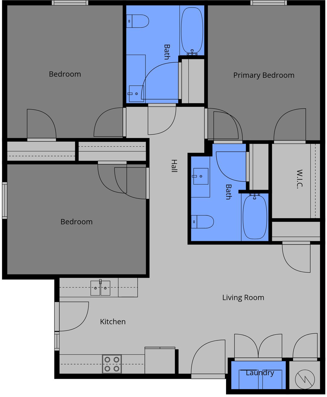 3-Bedroom Floorplan c-1